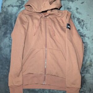 Alo Yoga Women's XS Mauve Pink Full Zip Hoodie Sweatshirt Logo Athleisure